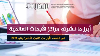 صورة تقرير | أبرز ما نشرته مراكز الأبحاث العالمية في النصف الأول من كانون الثاني/يناير 2021