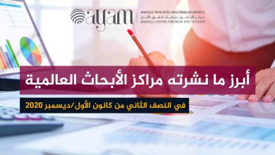 صورة تقرير | أبرز ما نشرته مراكز الدراسات العالمية في النصف الثاني من كانون الأول/ديسمبر 2020